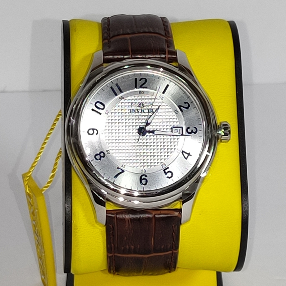 Invicta NWT 45mm Swiss Movement Vintage Brown Leather Watch